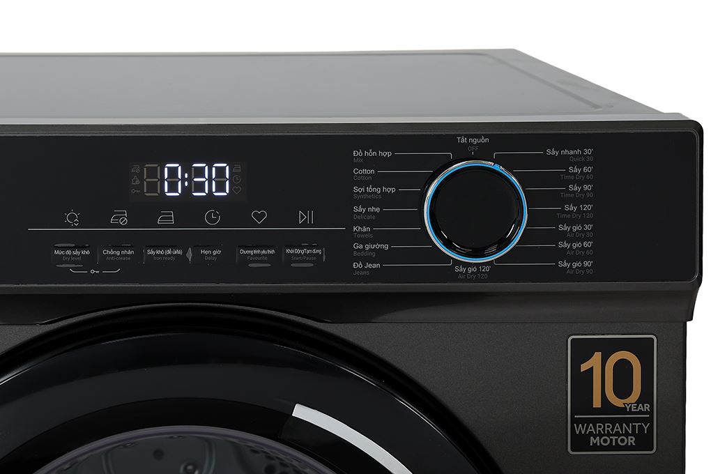 Máy sấy thông hơi Aqua 9 kg AQH-V901K PS Màu Đen