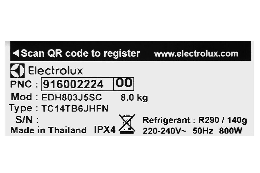 Máy sấy bơm nhiệt Electrolux UltimateCare 8 kg EDH803J5SC Màu Đen - Xám