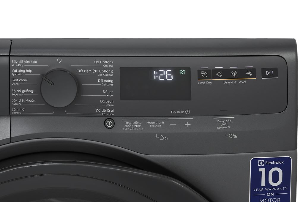 Máy sấy bơm nhiệt Electrolux UltimateCare 8 kg EDH803J5SC Màu Đen - Xám