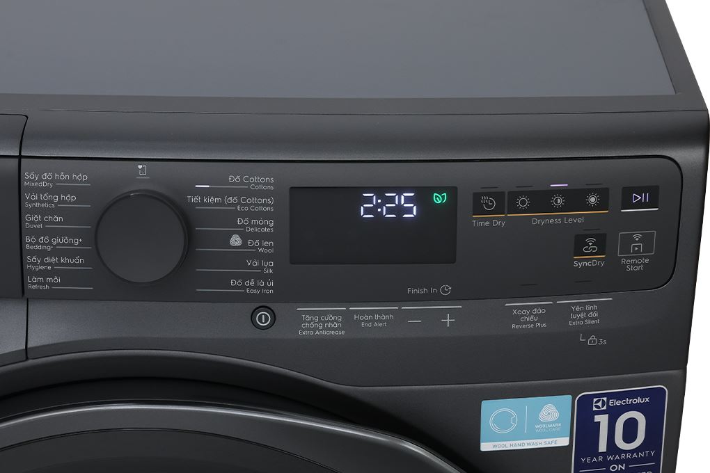 Máy sấy bơm nhiệt Electrolux UltimateCare 9 kg EDH903R7SC Màu Đen - Xám