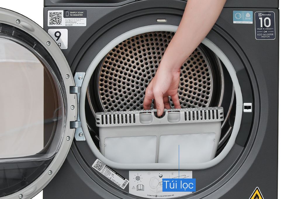 Máy sấy bơm nhiệt Electrolux UltimateCare 9 kg EDH902R9SC Màu Đen - Xám