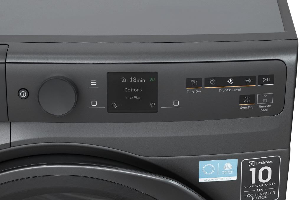 Máy sấy bơm nhiệt Electrolux UltimateCare 9 kg EDH902R9SC Màu Đen - Xám