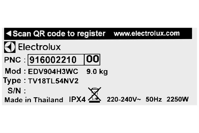 Máy sấy thông hơi Electrolux UltimateCare 9 kg EDV904H3WC Màu Trắng