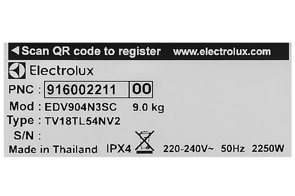 Máy sấy thông hơi Electrolux UltimateCare 9 kg EDV904N3SC Màu Đen - Xám
