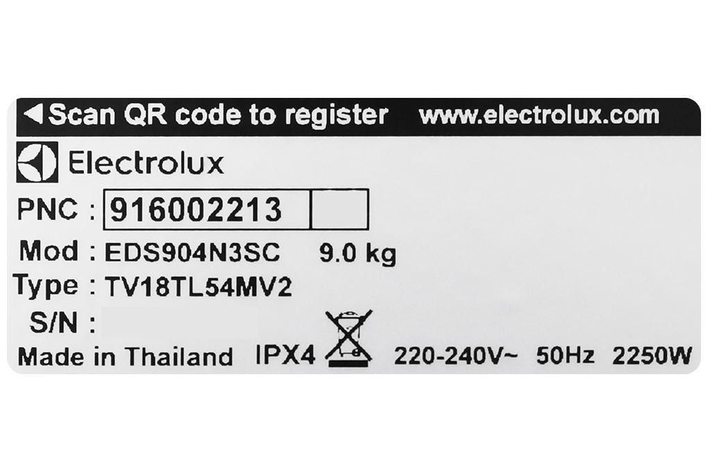 Máy sấy thông hơi Electrolux UltimateCare 9 kg EDS904N3SC Màu Đen - Xám