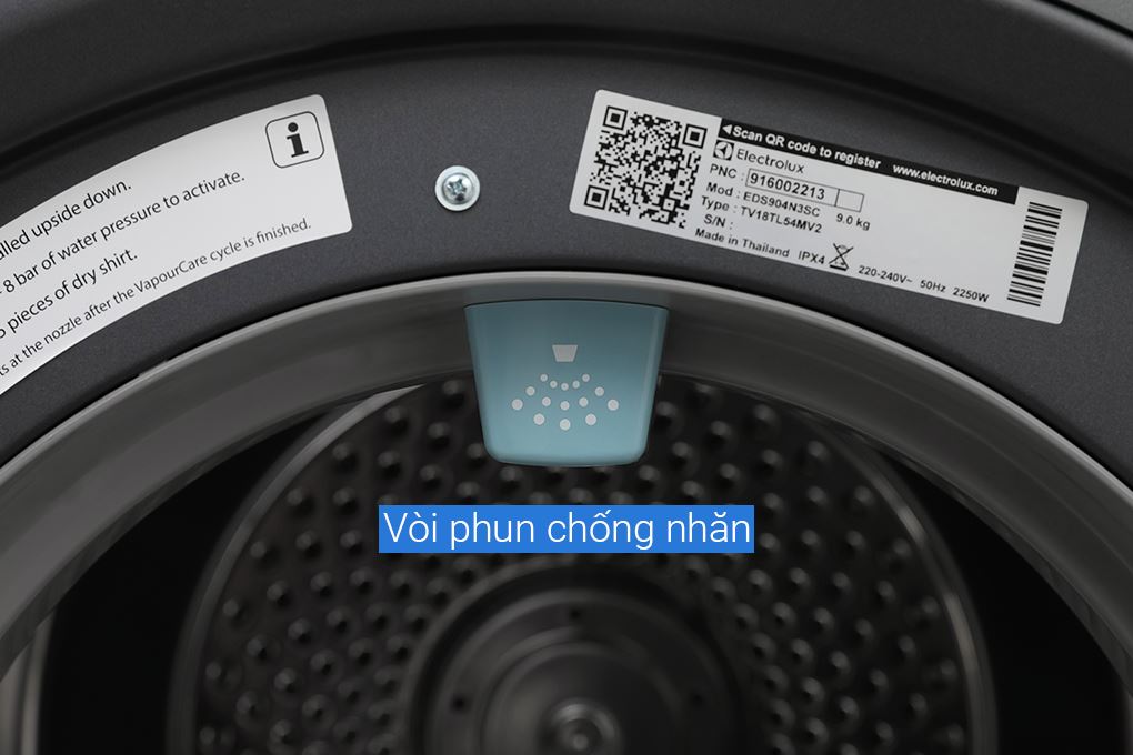 Máy sấy thông hơi Electrolux UltimateCare 9 kg EDS904N3SC Màu Đen - Xám