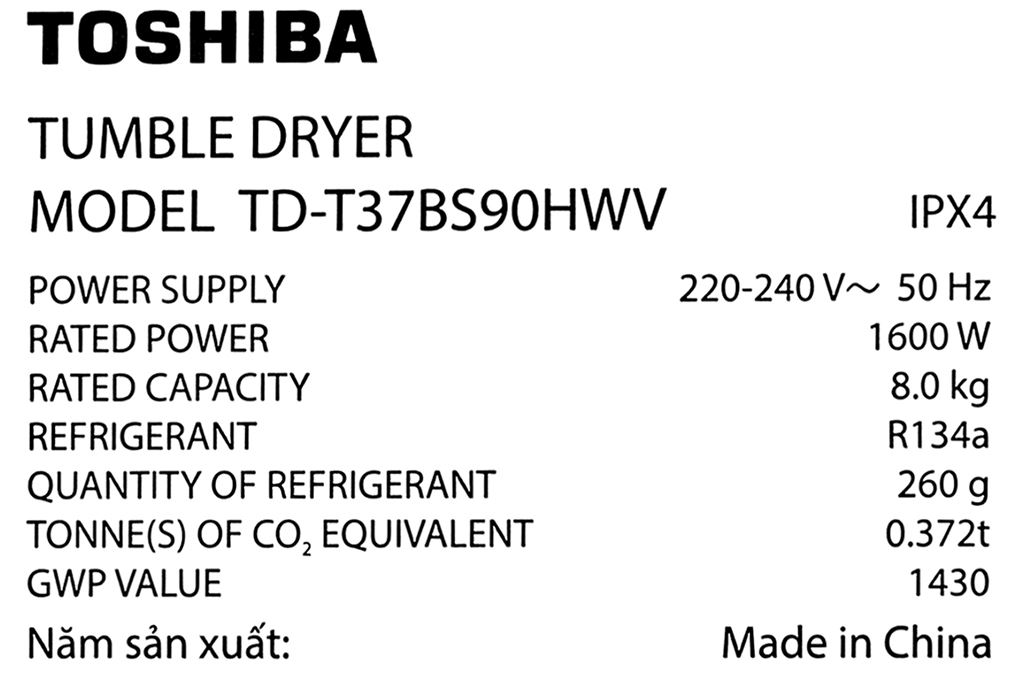 Máy sấy bơm nhiệt Toshiba 8 kg TD-T37BS90HWV(WT) - 11