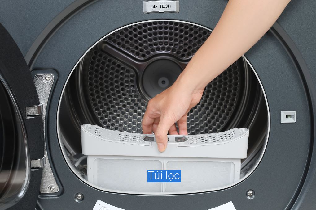 Máy sấy bơm nhiệt Haier 14 kg HD140-AR387GNU1 Màu Đen - Xám