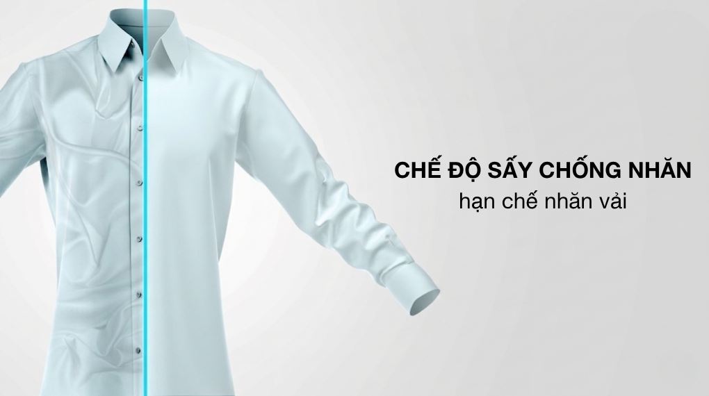 Chế độ sấy chống nhăn - Máy sấy bơm nhiệt Hisense 8 kg DH80N1T