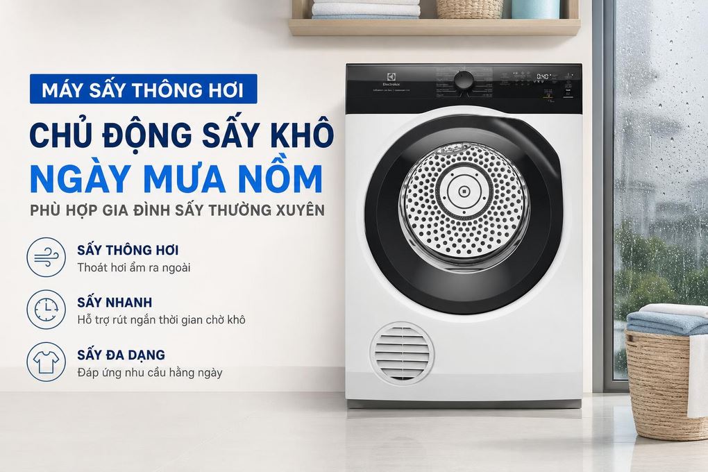 Máy sấy thông hơi Electrolux UltimateCare 300 9 kg EDV904H3EC Màu Trắng