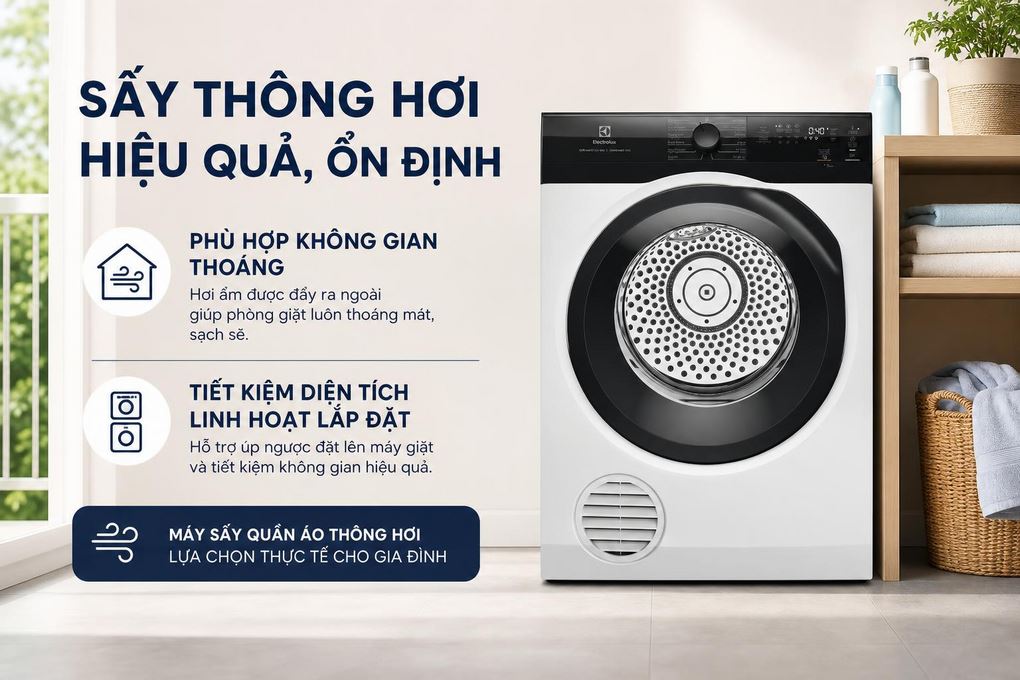 Máy sấy thông hơi Electrolux UltimateCare 300 9 kg EDV904H3EC Màu Trắng