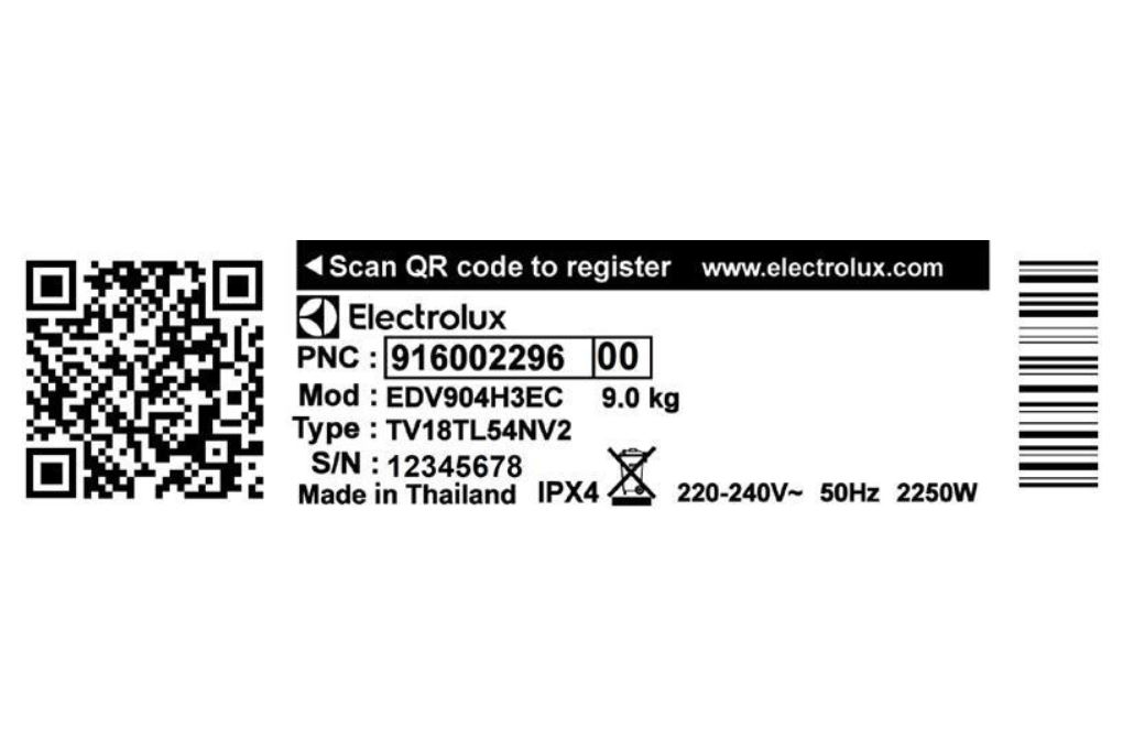 Máy sấy thông hơi Electrolux UltimateCare 300 9 kg EDV904H3EC Màu Trắng