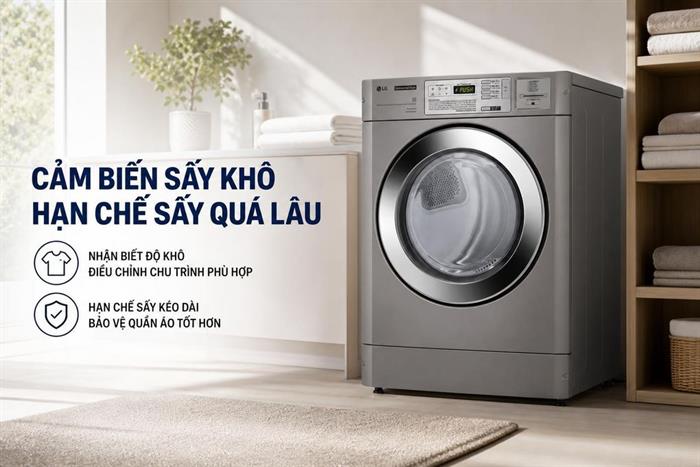 Máy sấy thông hơi công nghiệp LG 10.2 kg CDG27RUQES Màu Xám