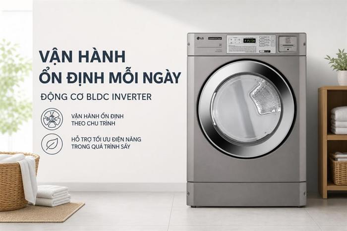 Máy sấy thông hơi công nghiệp LG 10.2 kg CDG27RUQES Màu Xám