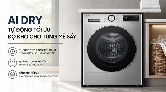 Máy sấy bơm nhiệt LG 11 kg RX11VHP5S Màu Xám