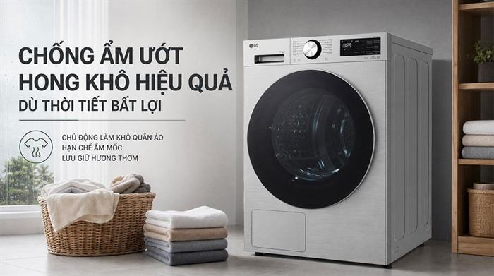 Máy sấy bơm nhiệt LG 11 kg RX11VHP5S Màu Xám