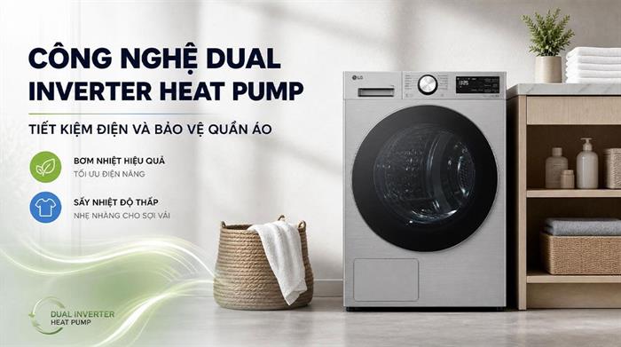 Máy sấy bơm nhiệt LG 11 kg RX11VHP5S Màu Xám