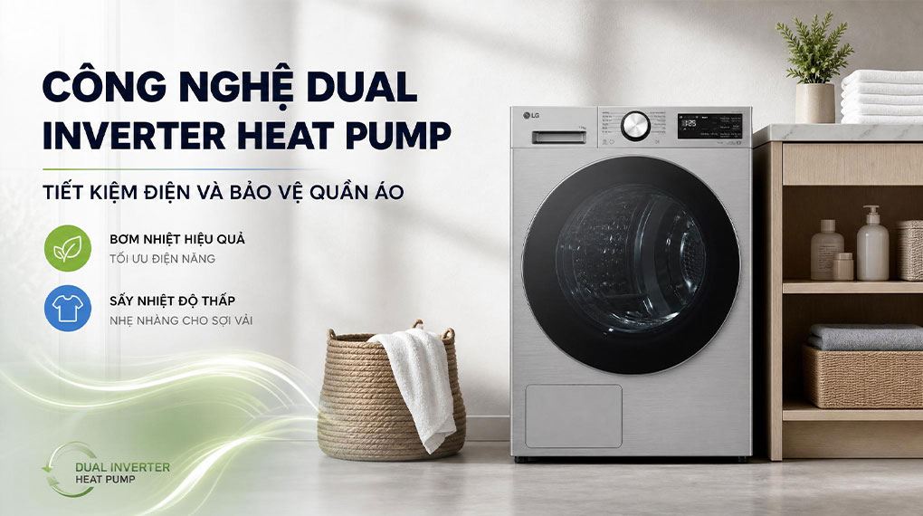 Máy sấy bơm nhiệt LG 11 kg RX11VHP5S Màu Xám