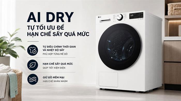 Máy sấy bơm nhiệt LG 11 kg RX11VHP5W Màu Trắng
