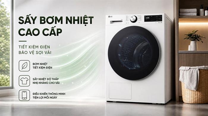 Máy sấy bơm nhiệt LG 11 kg RX11VHP5W Màu Trắng