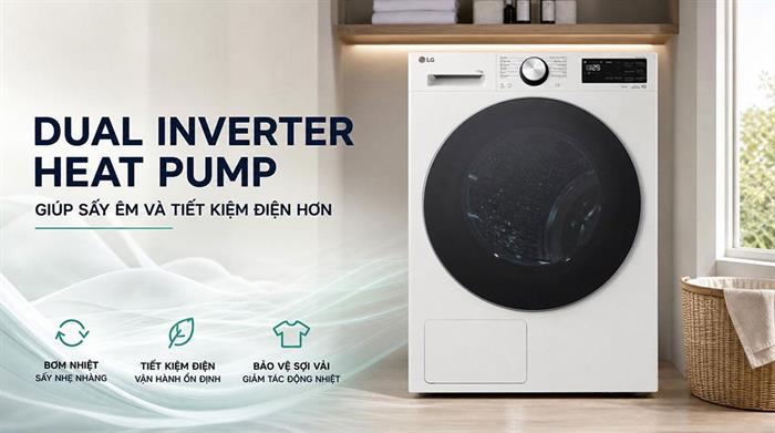 Máy sấy bơm nhiệt LG 11 kg RX11VHP5W Màu Trắng