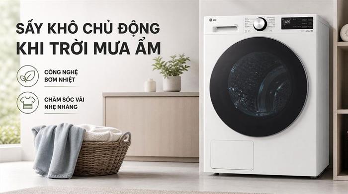 Máy sấy bơm nhiệt LG 11 kg RX11VHP5W Màu Trắng