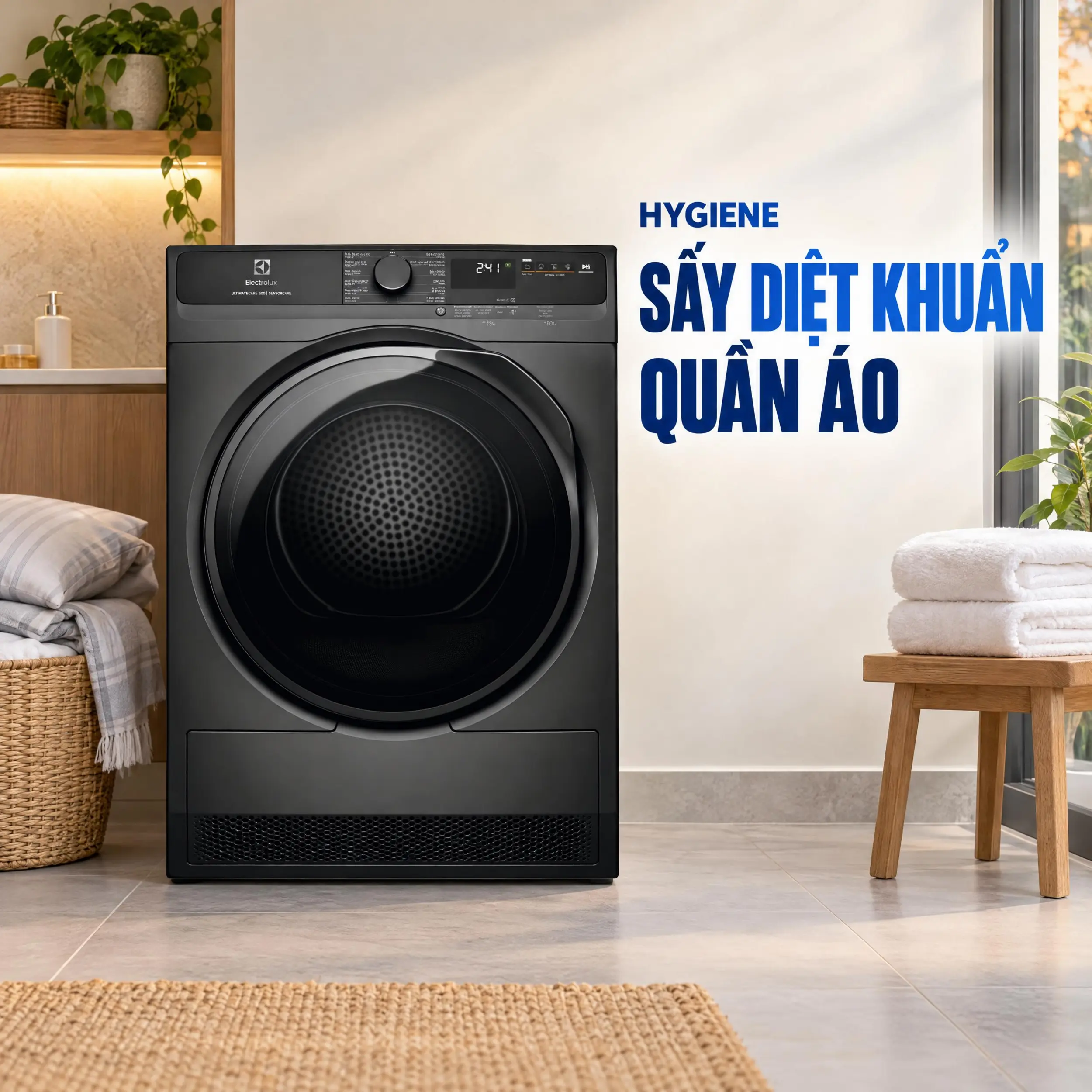 Máy sấy bơm nhiệt Electrolux 8 kg EDH803J5SCR Màu Đen