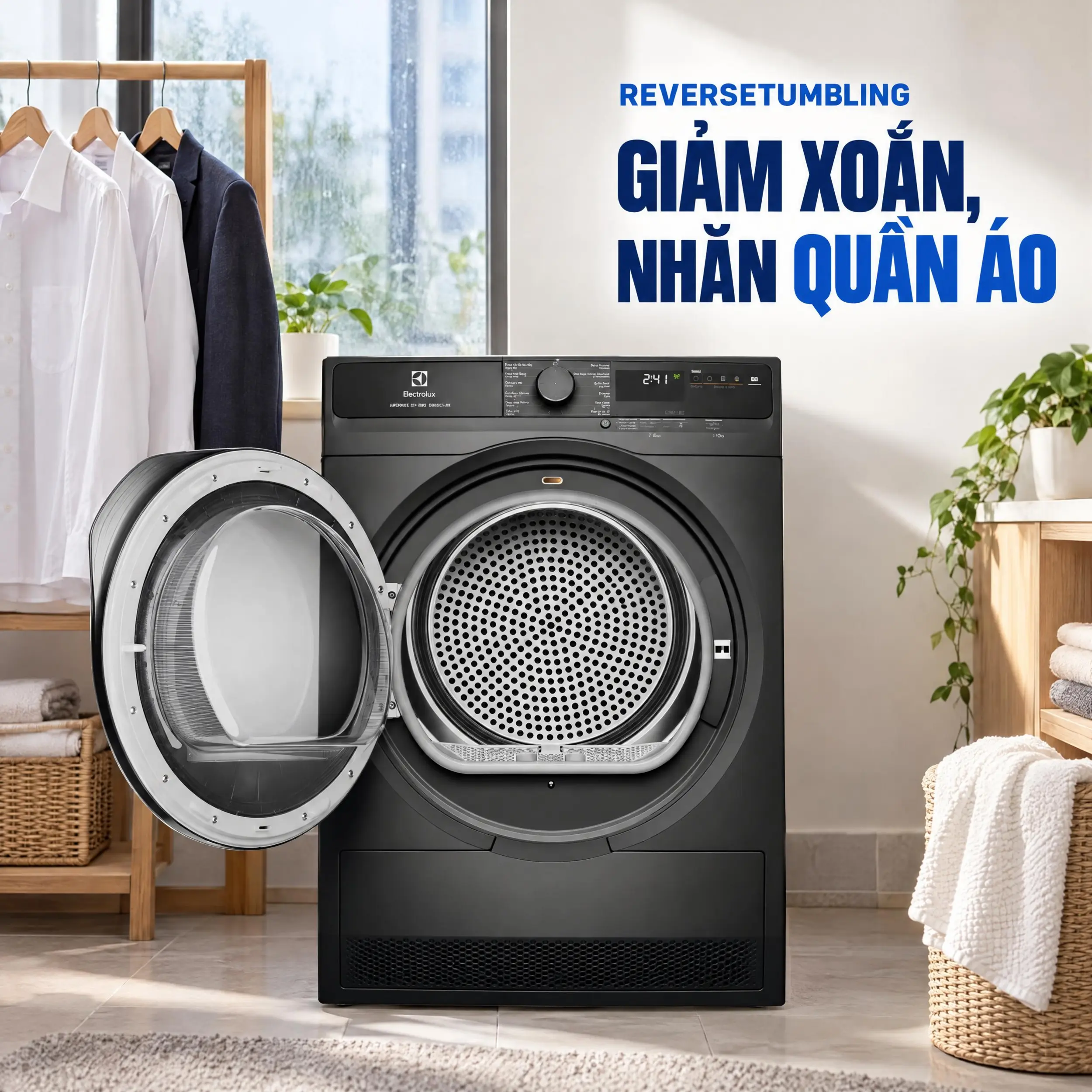 Máy sấy bơm nhiệt Electrolux 8 kg EDH803J5SCR Màu Đen