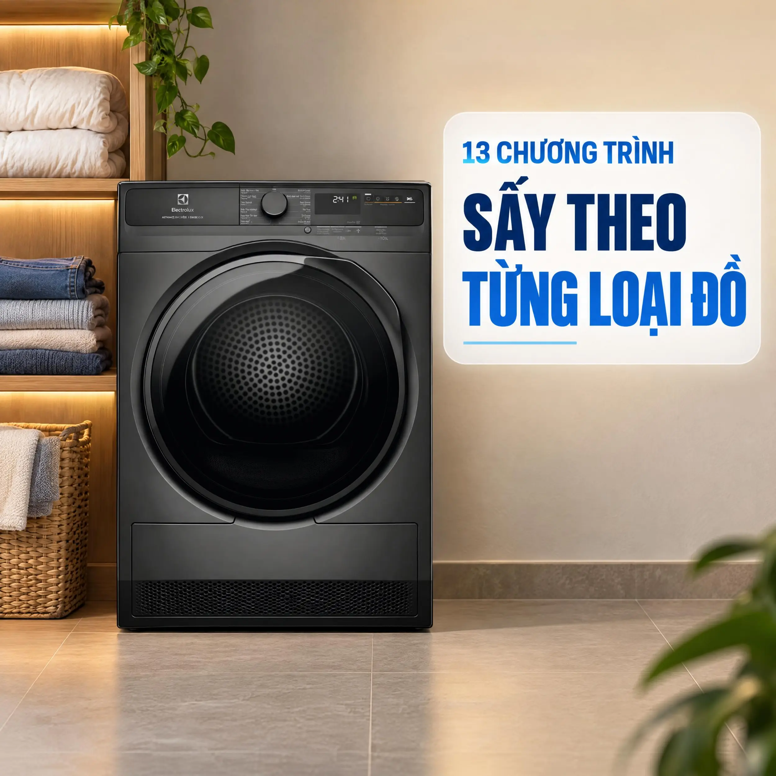 Máy sấy bơm nhiệt Electrolux 8 kg EDH803J5SCR Màu Đen