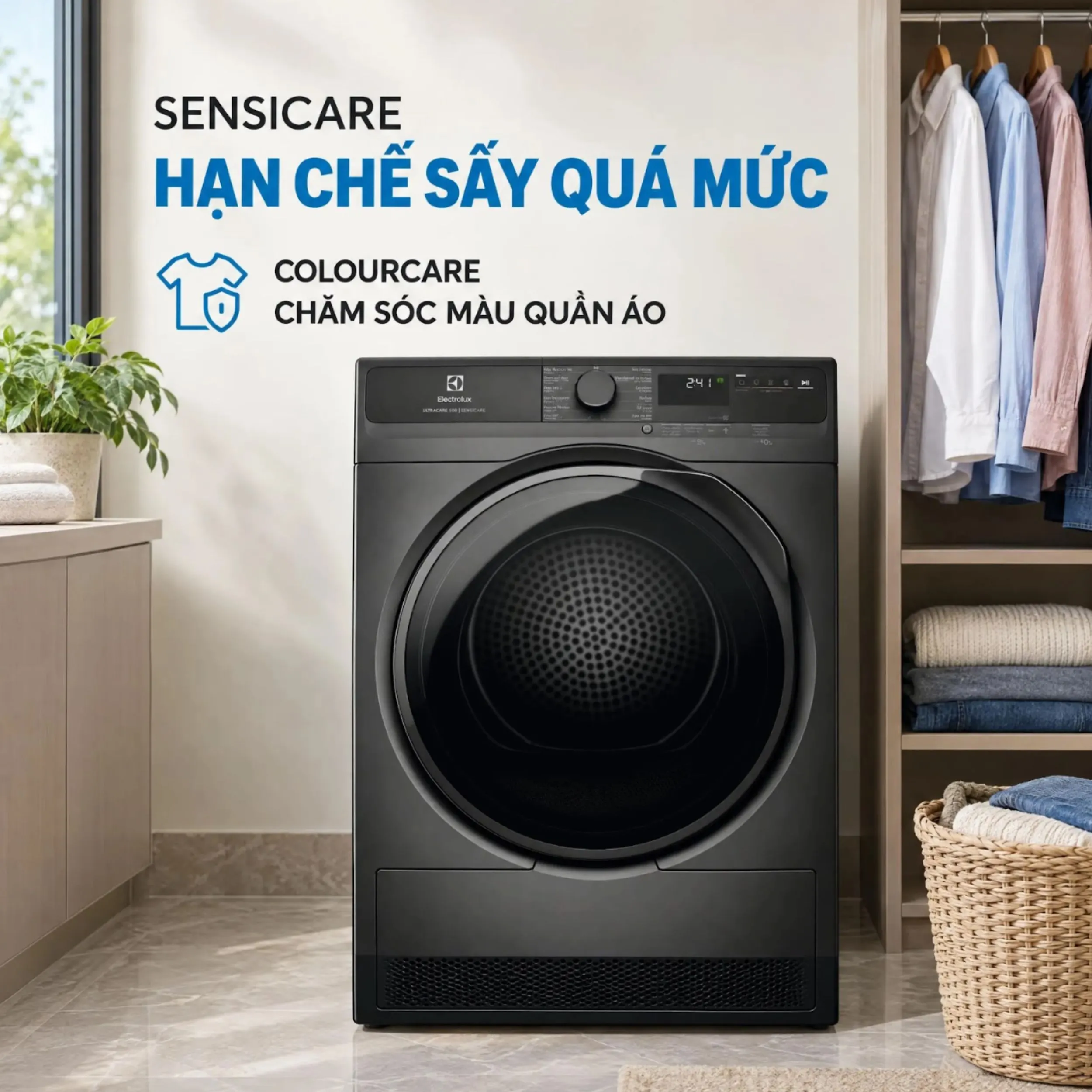 Máy sấy bơm nhiệt Electrolux 8 kg EDH803J5SCR Màu Đen