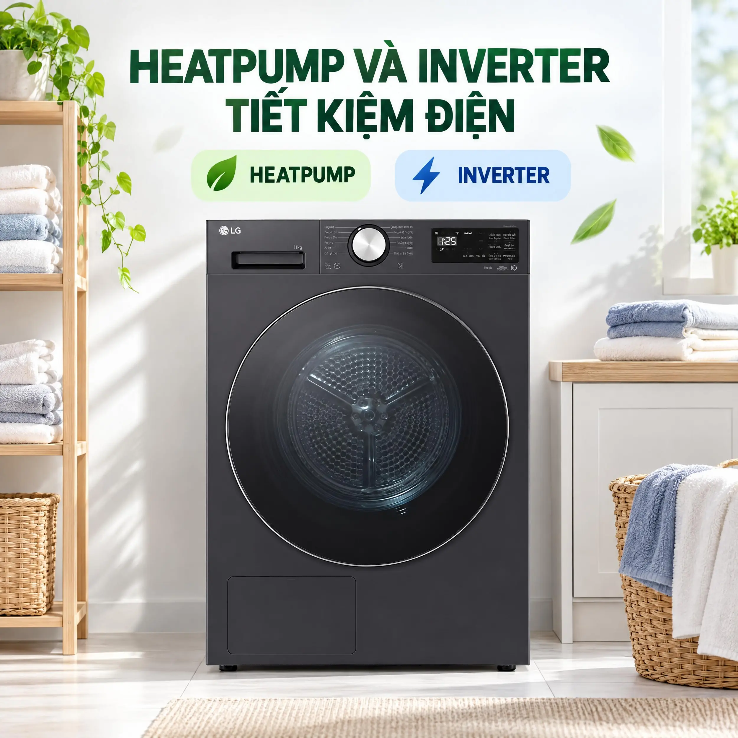 Máy sấy bơm nhiệt LG 11 kg RX11VHP5G1 - Heatpump và Inverter Máy sấy bơm nhiệt LG 11 kg RX11VHP5G1 - Heatpump và Inverter