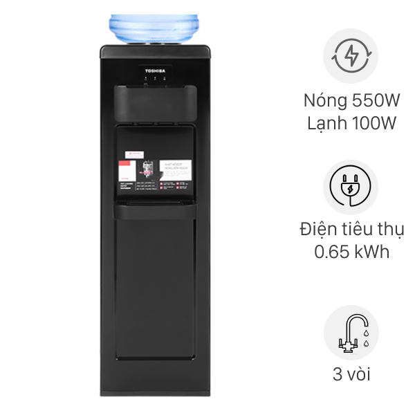 Cây Nước Nóng Lạnh Toshiba RWF-W1917TV 650W, Kích Thước 310x360x1040mm