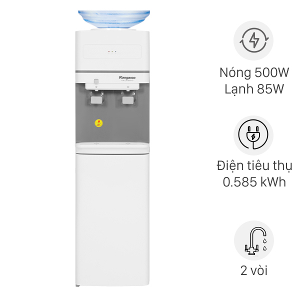 Cây Nước Nóng Lạnh Kangaroo KG36A2 Úp Bình, 10-90°C, Kích Thước 285x336x1004mm