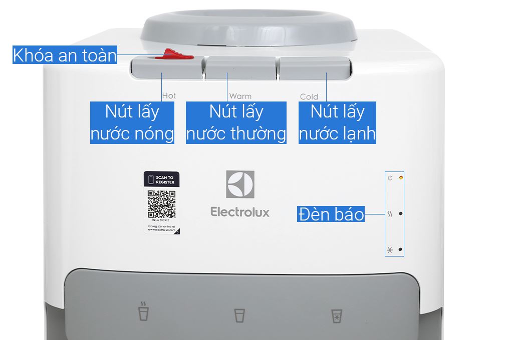 Cây nước nóng lạnh Electrolux EDBMFACWF 530W Màu Trắng