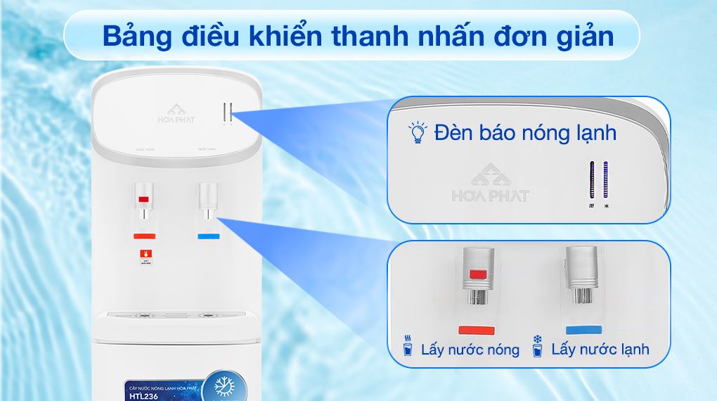 Cây nước nóng lạnh Hòa Phát HTL236 640W - Bảng điều khiển
