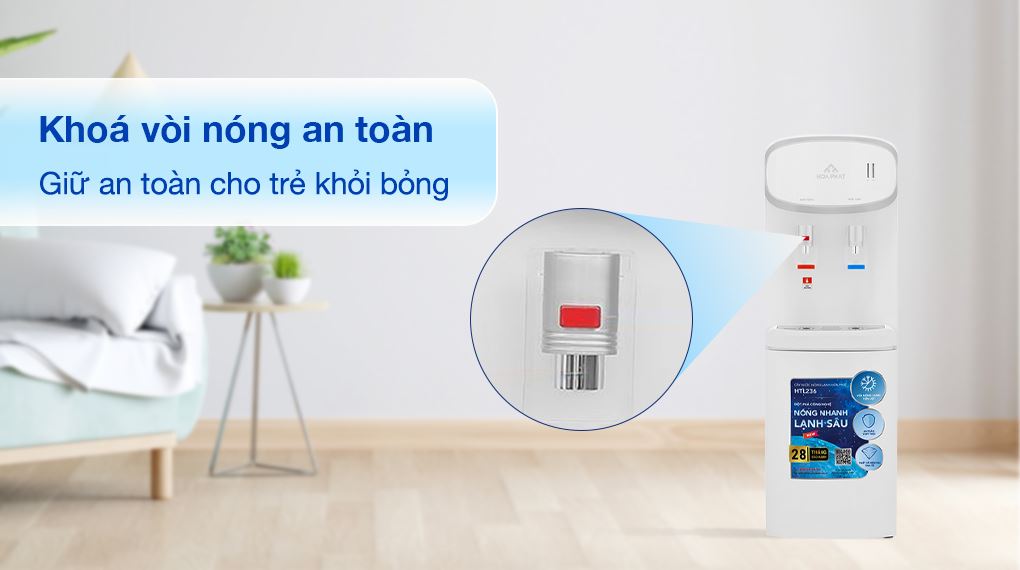 Cây nước nóng lạnh Hòa Phát HTL236 640W - Khóa vòi nóng