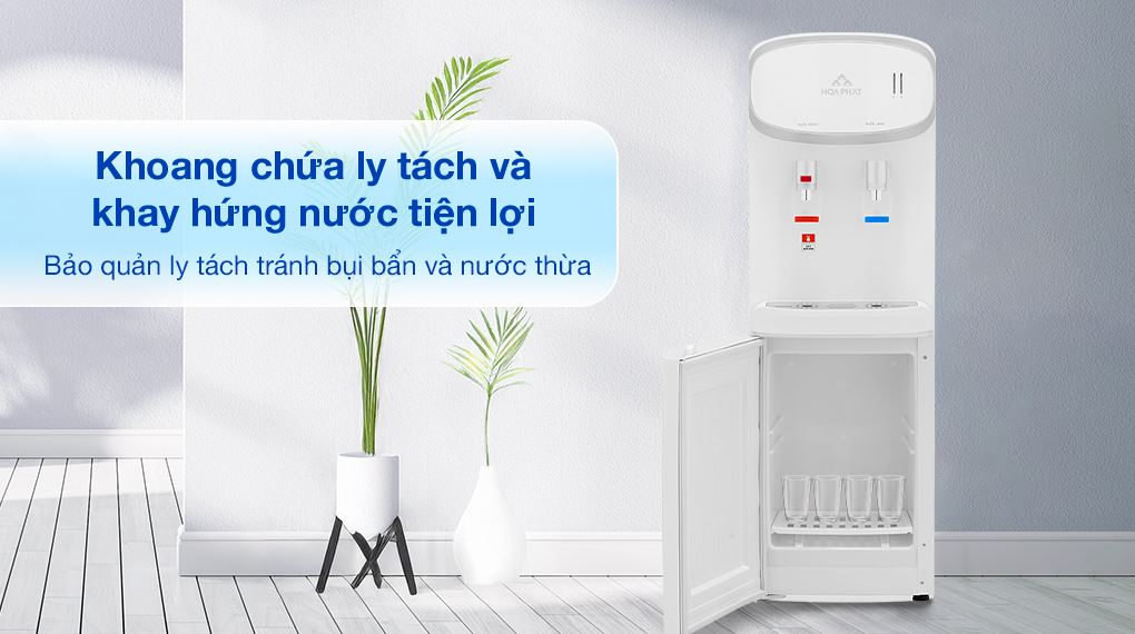 Cây nước nóng lạnh Hòa Phát HTL236 640W - Khay hứng nước và khay chứa ly