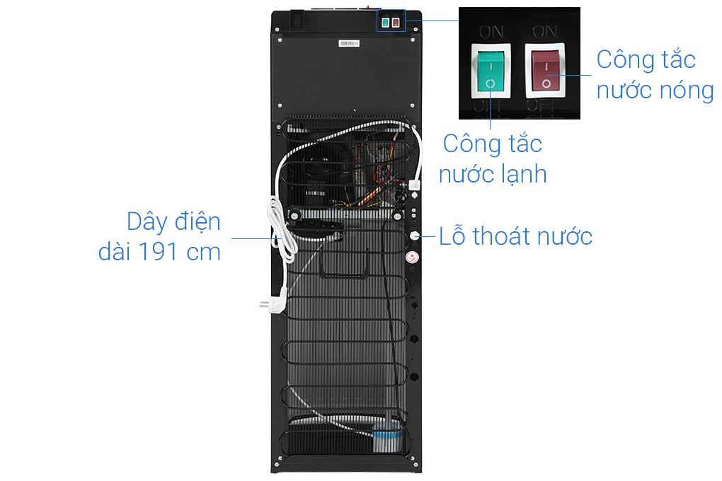 Cây nước nóng lạnh Midea YL2036S-B 520W Màu Đen