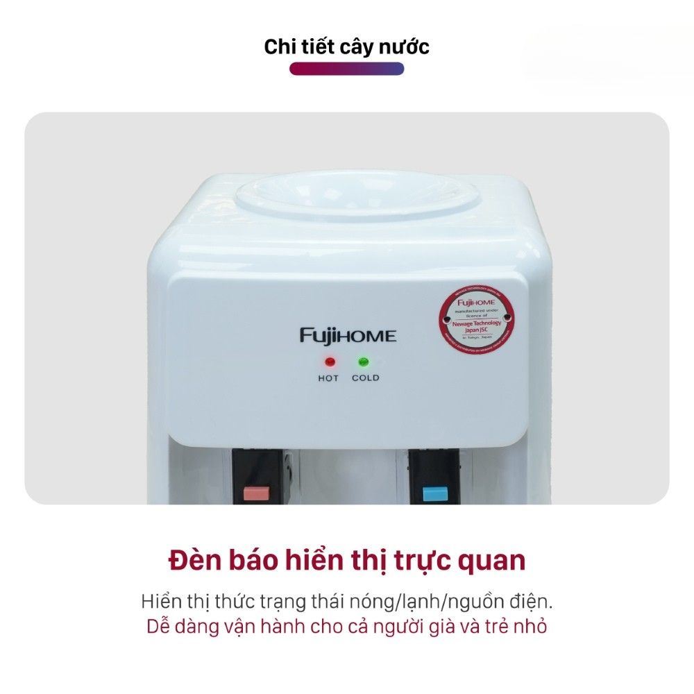 Cây nước nóng lạnh FUJIHOME WD201E 575W Màu Trắng