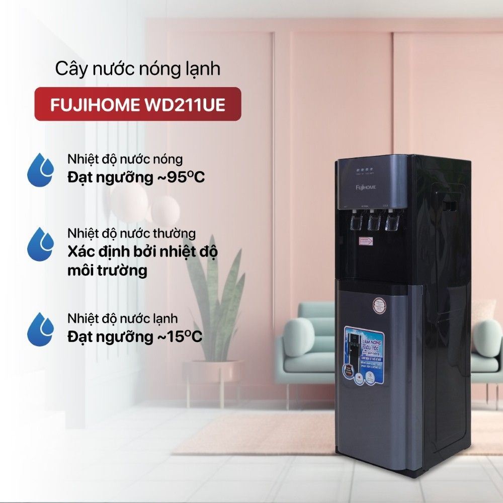 Cây nước nóng lạnh FUJIHOME WD211UE 575W Màu Đen