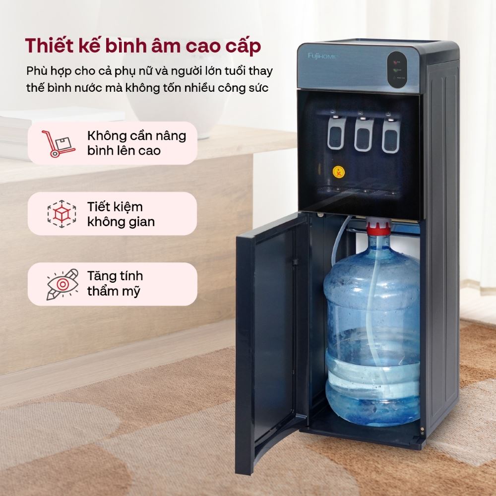 Cây nước nóng lạnh FUJIHOME WD210UE 575W Màu Đen