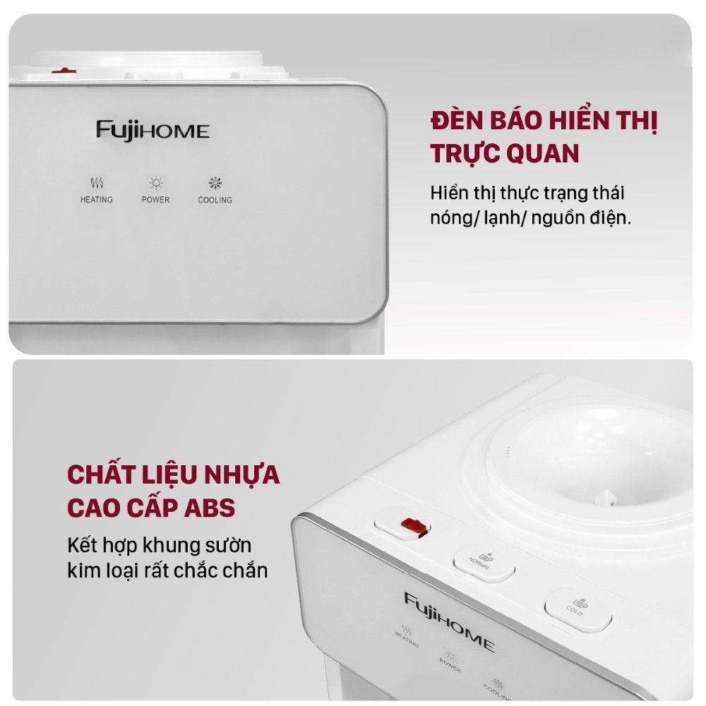 Cây nước nóng lạnh FUJIHOME WD675C-W 590W Màu Trắng