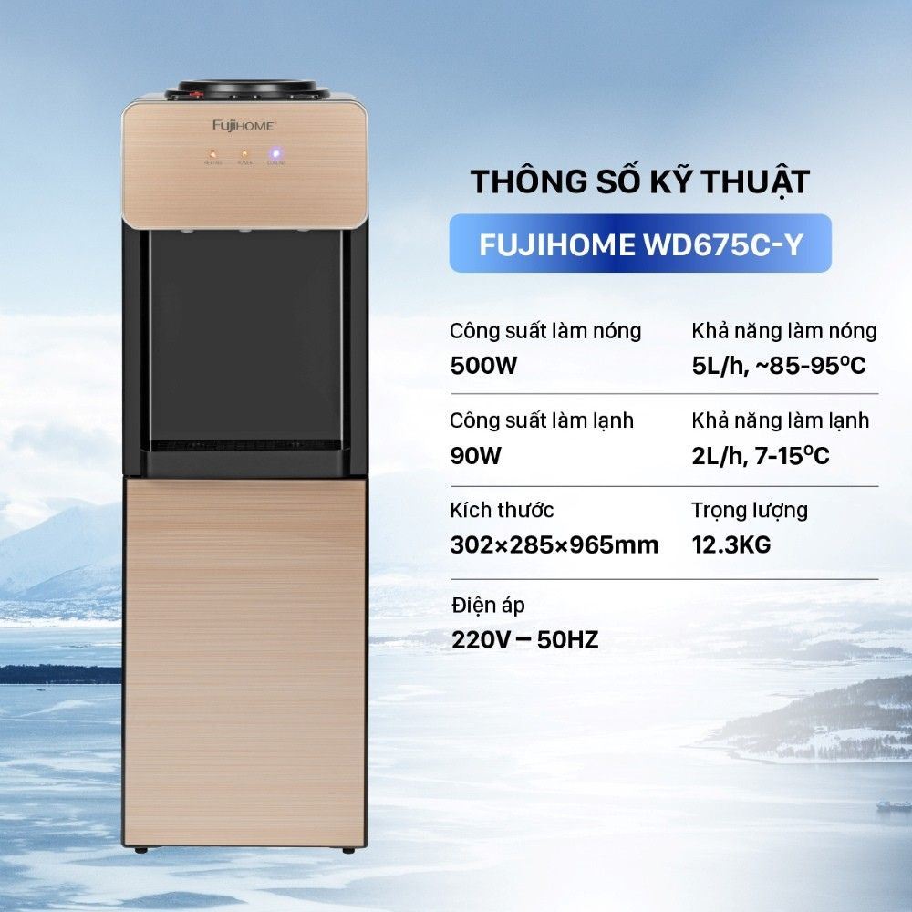 Cây nước nóng lạnh FUJIHOME WD675C-Y 590W - 10