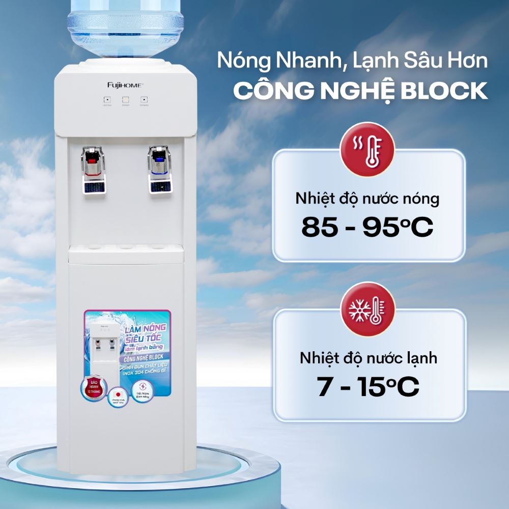 Cây nước nóng lạnh FUJIHOME WD676C 590W - 7
