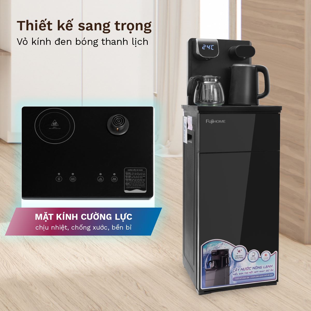 Cây nước nóng lạnh FUJIHOME TB110E 1475W Màu Đen