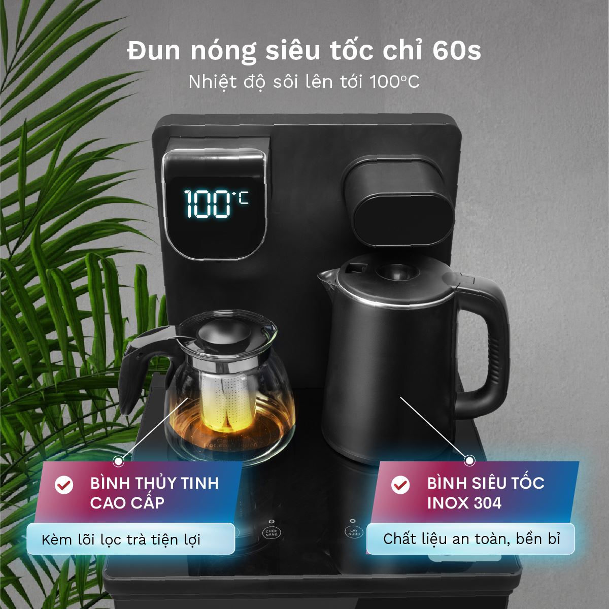 Cây nước nóng lạnh FUJIHOME TB110E 1475W Màu Đen