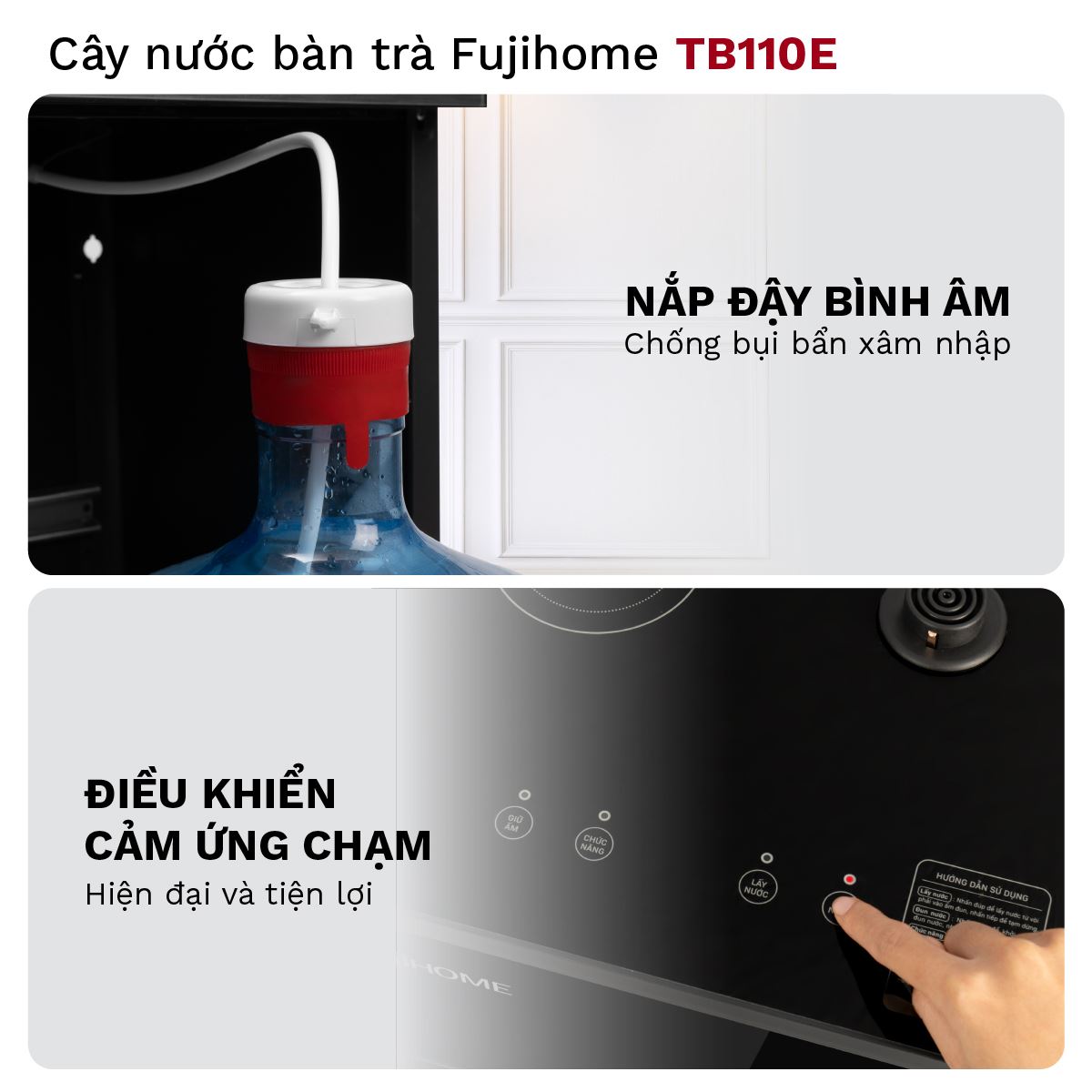 Cây nước nóng lạnh FUJIHOME TB110E 1475W Màu Đen