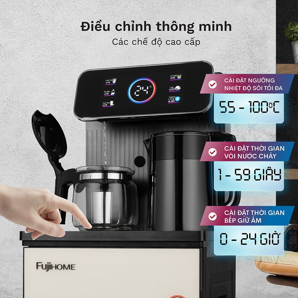 Cây nước nóng lạnh FUJIHOME TBD22 1440W Màu Đen
