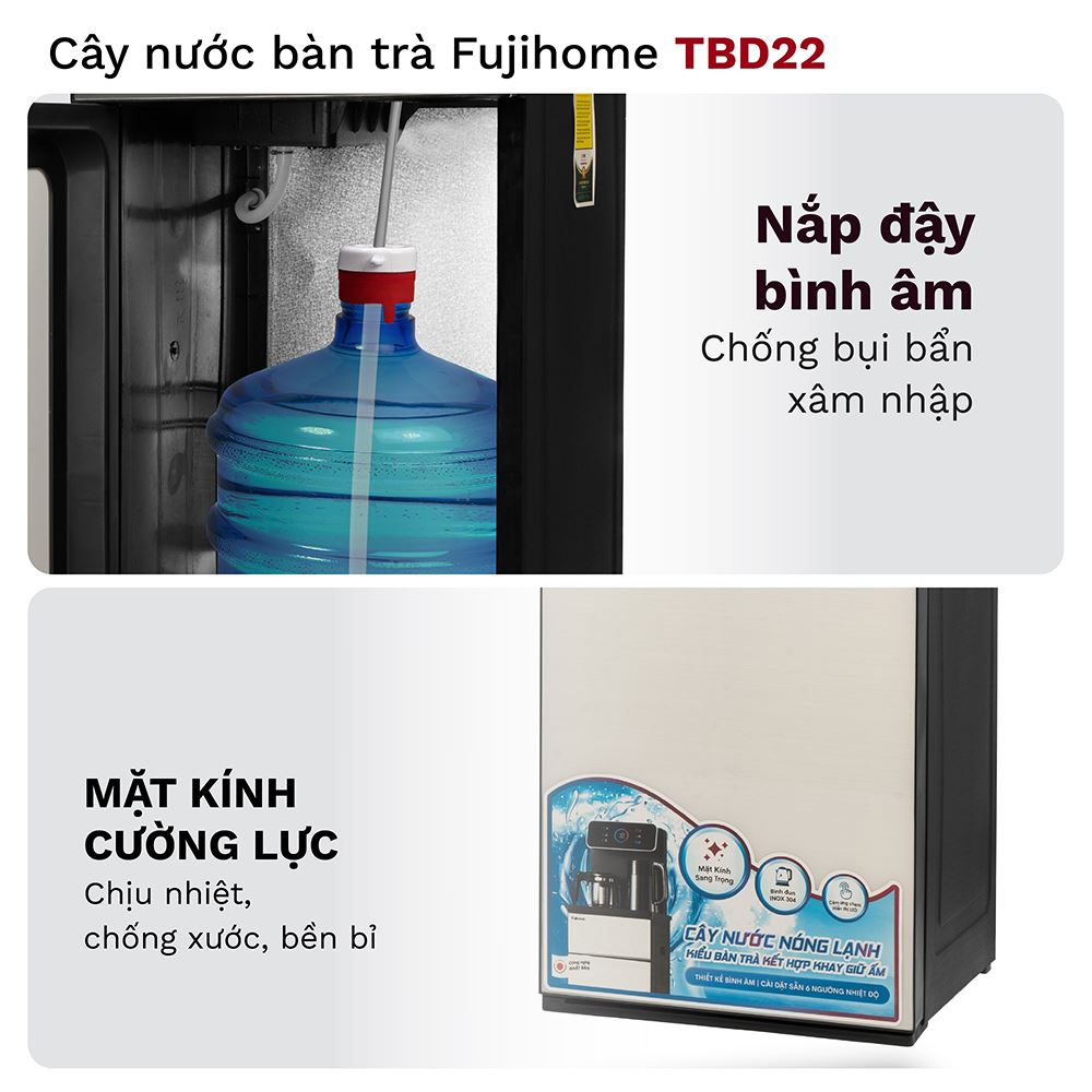 Cây nước nóng lạnh FUJIHOME TBD22 1440W Màu Đen
