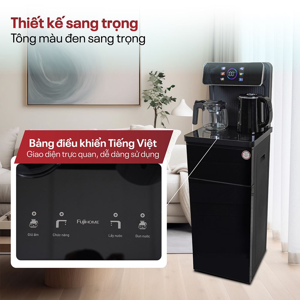 Cây nước nóng lạnh FUJIHOME TB815 1420W Màu Đen